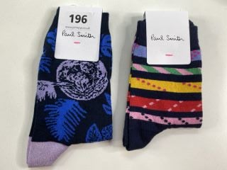 2 X PAUL SMITH WOMEN'S SOCK TO INC ROPE STRIPE. MADE FROM: 87 SOFT COTTON 12 NYLON 1 SPANDEX. RRP: £38