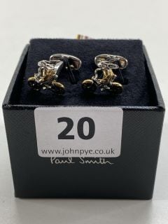 PAUL SMITH MEN'S CUFFLINK RABBIT ON BIKE. MADE FROM: 70 COPPER 30 ZINC WITH 100% ENAMEL PLATED. RRP: £100