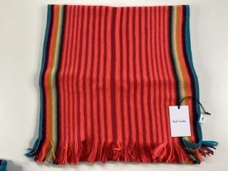 PAUL SMITH WOMEN'S SCARF ARTIST 2STRIP. MADE FROM: 100% WOOL KNITTED. RRP: £125