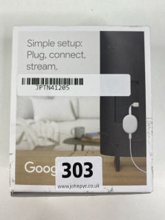 GOOGLE HD TV CHROMECAST IN WHITE. (WITH BOX, REMOTE & CHARGE CABLE)  [JPTN41205]