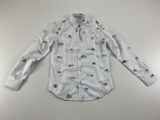 PAUL SMITH GENT'S S/C SLIM SHIRT. SIZE: S, MADE FROM: 100% COTTON. RRP: £215