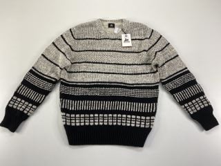 PAUL SMITH MEN'S STRIPE KNIT JUMPER. SIZE: M, MADE FROM: 96% COTTON 3% NYLON 1% POLYURETHANE. RRP: £325