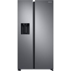 SAMSUNG SPACEMAX FREESTANDING AMERICAN STYLE FRIDGE FREEZER - SILVER - MODEL NUMBER RS68CG852ES9EU - RRP £1299 (JOHN PYE WHITEGOODS CONDITION REPORT: UNIT POWERED UP, NO ERROR CODE APPARENT, FRONT FA