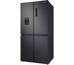 SAMSUNG SERIES 8 SPACEMAX FREESTANDING AMERICAN STYLE FRIDGE FREEZER - GENTLE BLACK MATTE - MODEL NUMBER RF48A401EB4EU - RRP £1199 (JOHN PYE WHITEGOODS CONDITION REPORT: UNIT POWERED UP, NO ERROR COD