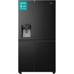 HISENSE PUREFLAT FREESTANDING AMERICAN STYLE SMART FRIDGE FREEZER - MODEL NUMBER RS818N4TF - RRP £1099 (JOHN PYE WHITEGOODS CONDITION REPORT: UNIT POWERED UP, NO ERROR CODE APPARENT, FRONT FASCIA INS