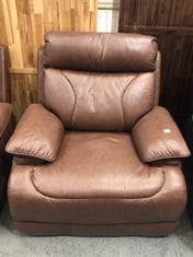 LA-Z-BOY RALEIGH POWER RECLINER ARMCHAIR IN CHESTNUT LEATHER - RRP £750