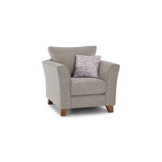 LIGHT GREY FABRIC STATIC ARMCHAIR