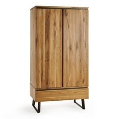 BOSTON NATURAL SOLID OAK AND METAL DOUBLE WARDROBE - ITEM NO. BTN019 - RRP £600