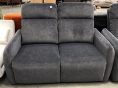 2 SEATER MANUAL RECLINER SOFA IN DARK GREY FABRIC