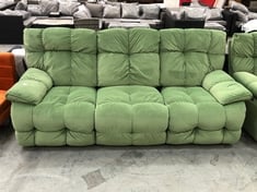 3 SEATER POWER RECLINER SOFA IN SOFT GREEN FABRIC