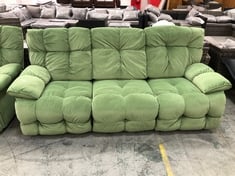 3 SEATER POWER RECLINER SOFA IN SOFT GREEN FABRIC