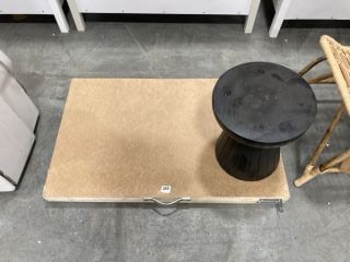 SMALL BLACK SIDE TABLE TO INCLUDE FOLDABLE TABLE