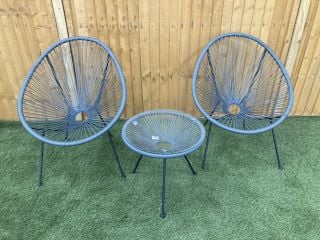 2 X OUTDOOR CHAIRS WITH COFFEE TABLE