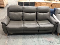 BRUNEL 3 SEATER RECLINER SOFA IN STORM LEATHER - RRP £2300