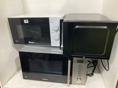 3 X ASSORTED MICROWAVES TO INCLUDE DAEWOOD 30 L 900W MICROWAVE IN SILVER