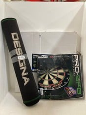 3 X ASSORTED ITEMS TO INCLUDE WINMAU PRO-SFB BUILT TO LAST DARTBOARD