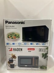 PANASONIC MICROWAVE OVEN IN BLACK - MODEL: NN-E28JBM TO INCLUDE HADEN 800W MICROWAVE - SLATE GREY