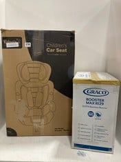 KIDOOLA BABY CAR SEAT IN GREY/BLACK TO INCLUDE GRACO BOOSTER MAX R129 ISOFIX BACKLESS BOOSTER CAR SEAT - MIDNIGHT