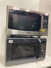 2 X TOSHIBA MICROWAVE OVENS - MODEL: MW3-AG25PFI(MG) / ML-EM23P(SS)