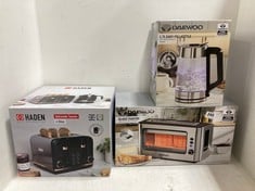 3 X ASSORTED KITCHEN ITEMS TO INCLUDE HADEN 4-SLICE TOASTER - COPPER