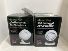 2 X MEACO - MEACO FAN 360 PERSONAL AIR CIRCULATOR - WHITE - TOTAL RRP £110