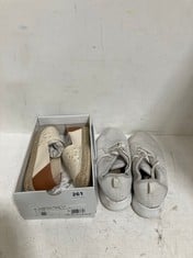 GEOX LAMPEDUSA WOMEN'S ESPADRILLES - LIGHT TAUPE UK 5 - RRP £100 TO INCLUDE SKECHERS BOBS WOMEN'S TRAINERS IN WHITE - UK 8