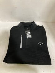 CALLAWAY MEN'S 1/4 ZIP GOLF SWEATER PEACOAT IN BLACK - SIZE L