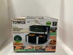 TOWER 9L DUAL BASKET AIR FRYER - BLACK