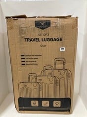 LUGG SET OF 3 TRAVEL SUITCASES IN COLOUR SILVER (28", 24", 20")- RRP £100