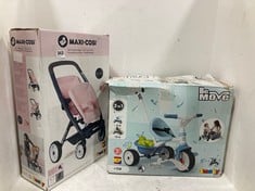 BE MOVE 2-IN-1 CHILDRENS TRICYCLE IN THE COLOUR BLUE TO INCLUDE MAXI COSI TWI N KIDS TOY PUSHCHAIR