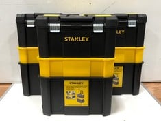 3 X STANLEY ESSENTIAL ROLLING WORKSHOP WITH METAL LATCHES- RRP £150