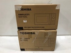 2 X TOSHIBA MICROWAVE OVENS - MODEL NO.: MW2-AM20PF(BK)