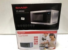 SHARP MICROWAVE OVEN IN WHITE R272WM TO INCLUDE SHARP MICROWAVE OVEN WITH GRILL IN SILVER YC-MG02