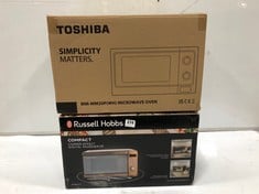 RUSSELL HOBBS COMPACT COPPER EFFECT DIGITAL MICROWAVE TO INCLUDE TOSHIBA MICROWAVE OVEN MM-MM20 IN WHITE