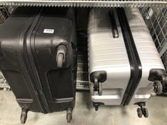 AMERICAN TOURISTER LARGE HARD SHELL SUITCASE - BLACK TO INCLUDE DELSEY SET OF 2 HARD SHELL SUITCASES - SILVER