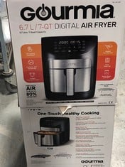 2 X GOURMIA 6.7L DIGITAL AIR FRYER - BLACK - MODEL NO.: GAF798 - TOTAL RRP £100