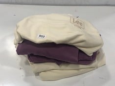 8 X LEE WOMEN'S LOGO CREW SWEATSHIRT - SIZE XL - MIXED COLOURS - ECRU AND PURPLE