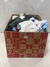 BOX OF ASSORTED ADULTS CLOTHING TO INCLUDE CHAMPION WOMEN'S T-SHIRT IN WHITE SIZE L