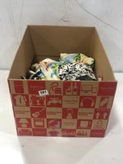 BOX OF ASSORTED ADULTS CLOTHING TO INCLUDE HILARY RADLEY WOMEN'S SHORTS IN BLACK/WHITE COMBO SIZE XL