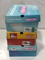 3 X ASSORTED ADULTS SHOES TO INCLUDE SKECHERS SKECH LITE PRO-UNIFORM AVE WOMEN'S SHOES IN WHITE - UK 4.5