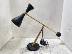 EICHHOLTZ CORDERO DESK LAMP - POLISHED BRASS / BLACK FINISH - RRP £495