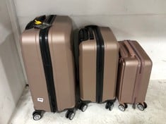 3 X ASSORTED SUITCASES TO INCLUDE MY VALICE HARD SHELL MEDIUM SUITCASE - BLUSH PINK