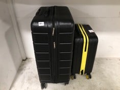 V.C.SPOLO LARGE HARD SHELL SUITCASE IN BLACK TO INCLUDE MY VALICE SMALL HARD SHELL SUITCASE - BLACK/YELLOW