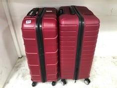 2 X MY VALICE HARD SHELL SUITCASES - RED/DARK RED WINE