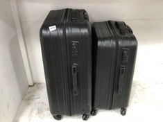 2 X MY VALICE HARD SHELL SUITCASES - BLACK - MEDIUM / LARGE