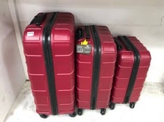 MY VALICE SET OF 3 HARD SHELL SUITCASES - DARK RED