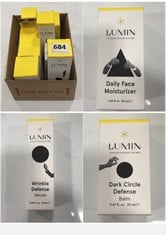 8 X LUMIN ASSORTED PRODUCTS TO INCLUDE LUMIN CHARCOAL FACE WASH - DAILY DETOX 100ML - EXP.: 04/2027