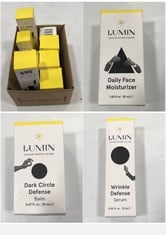 8 X LUMIN ASSORTED PRODUCTS TO INCLUDE LUMIN CHARCOAL SCRUB - DEEP DETOX 30ML - EXP.: 04/2027