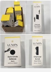 8 X LUMIN ASSORTED PRODUCTS TO INCLUDE LUMIN CHARCOAL FACE WASH - DAILY DETOX 100ML - EXP.: 04/2027