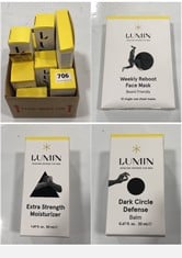 8 X LUMIN SKINCARE PRODUCTS TO INCLUDE LUMIN INSTANT DARK CIRCLE CORRECTOR CREAM 20ML EXP: 05/2027